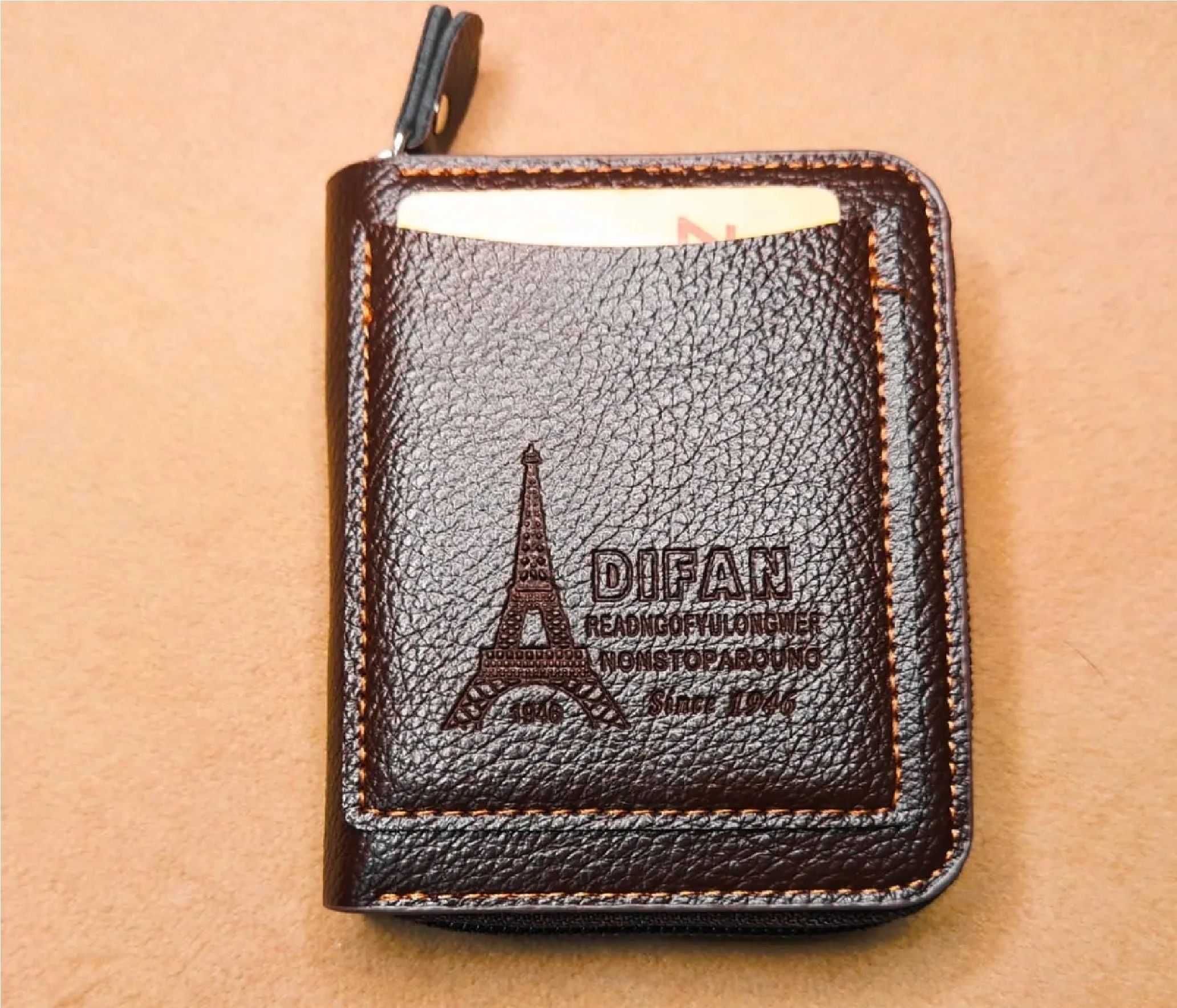 Bk's Men's Wallet Genuine PU Leather Card Holder RFID Blocking Zipper Pocket Men bag Multi-card zipper - Oshi.pk - Buy & Sell Online
