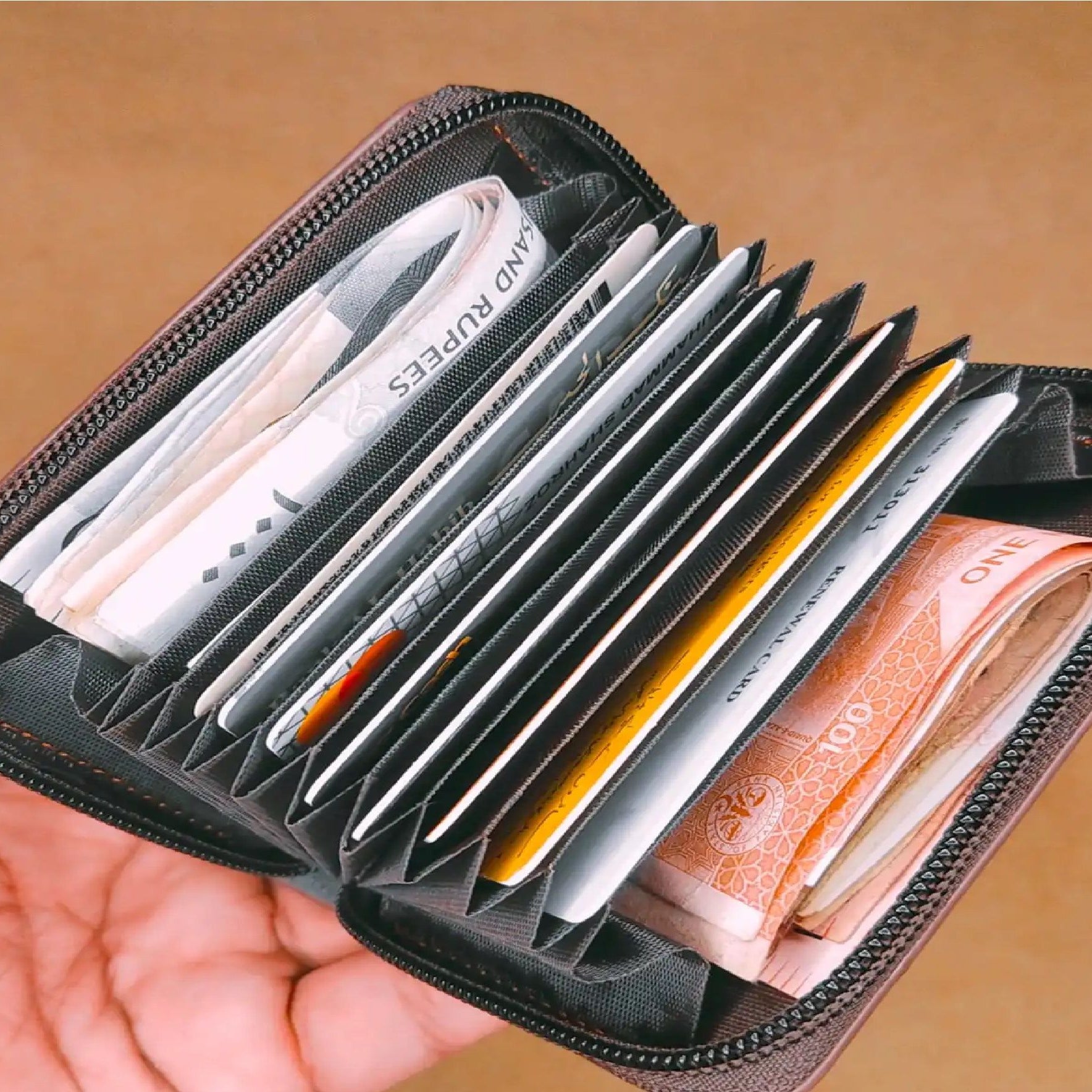 Bk's Men's Wallet Genuine PU Leather Card Holder RFID Blocking Zipper Pocket Men bag Multi-card zipper - Oshi.pk - Buy & Sell Online