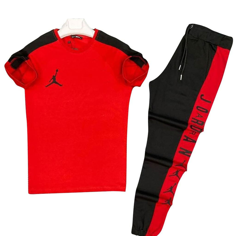 Red & Black Jordan Printed Tracksuit For Men