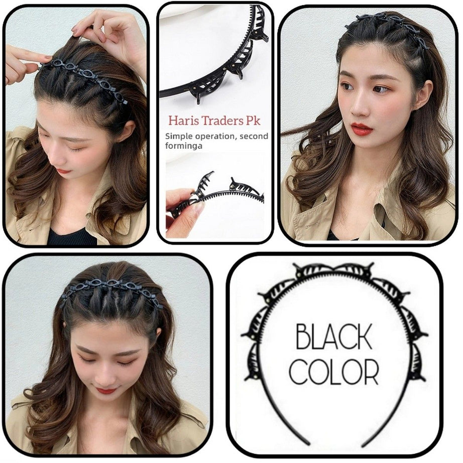 black braider hair styleTwister hair band Plait Headband double bangs Hairstyle Hairpin Multi-Layer Hollow Woven Headband - Oshi.pk - Buy & Sell Online