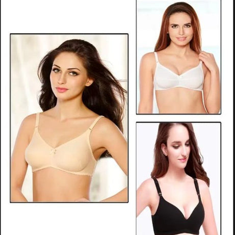 Pack Of 3 Best Quality Cotton Non Padded Bras For Women - Oshi.pk - Buy & Sell Online