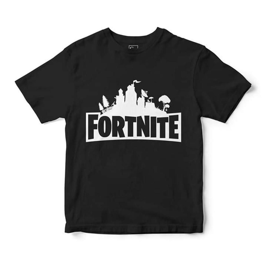 Black Fortnite Printed Cotton Halfsleeves T shirt - Oshi.pk - Buy & Sell Online