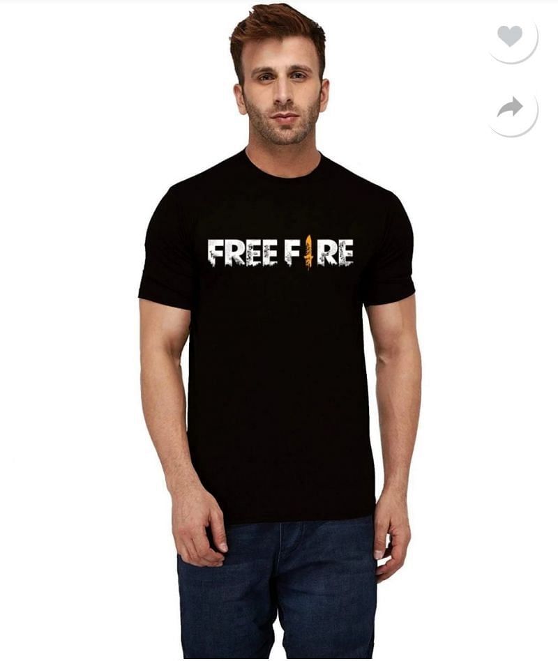 Black Free fire Printed Amazing Cotton T shirt Round Neck Short Sleeves Casual T shirt And Boys & Mens - Oshi.pk - Buy & Sell Online