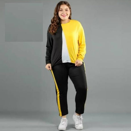 Yellow Panel Gym Suit Or Yoga Suit For Her