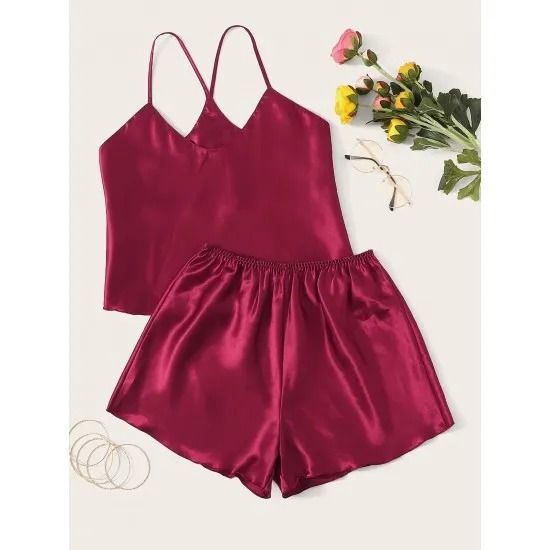 Criss Cross Back Cami And Shorts For Women - Oshi.pk - Buy & Sell Online