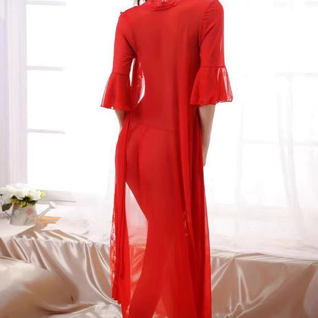 Red Rose Floral Bra Set with Robe - Oshi.pk - Buy & Sell Online