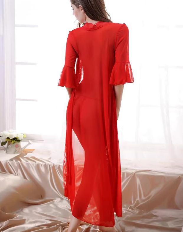 Red Rose Floral Bra Set with Robe - Oshi.pk - Buy & Sell Online