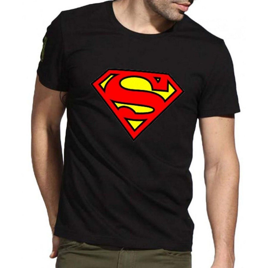 Black Superman logo Printed summer cotton T-Shirt for Men - Oshi.pk - Buy & Sell Online