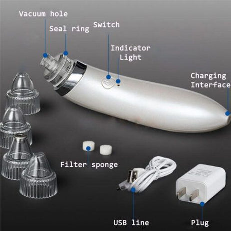 Blackhead Remover Vacuum Pore Cleaner tool suction device with Rechargeable Battery - Oshi.pk - Buy & Sell Online