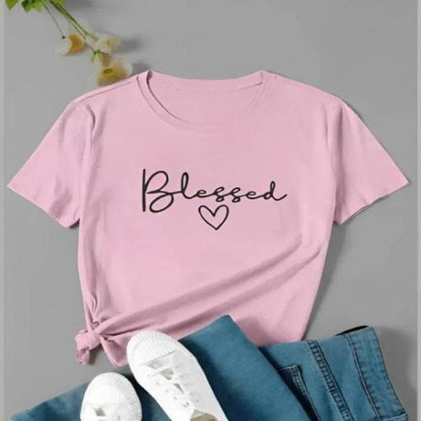 Blessed Heart Printed T-shirt for Women's - Oshi.pk - Buy & Sell Online