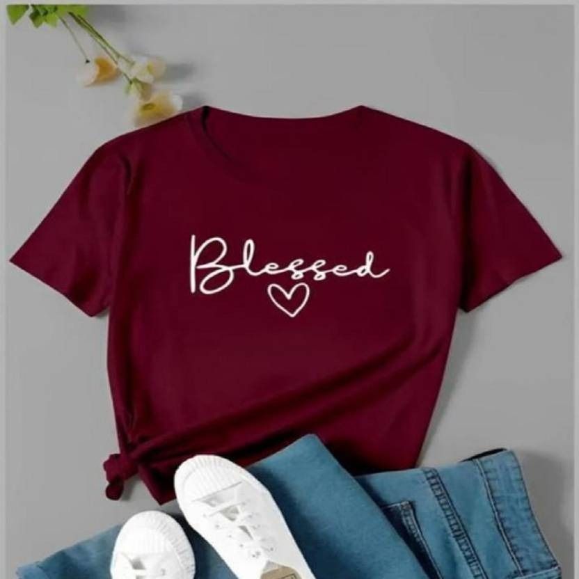 Blessed Heart Printed T-shirt for Women's - Oshi.pk - Buy & Sell Online