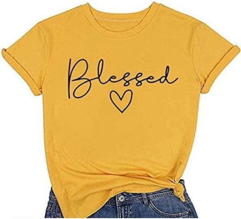 Blessed Heart Printed T-shirt for Women's - Oshi.pk - Buy & Sell Online