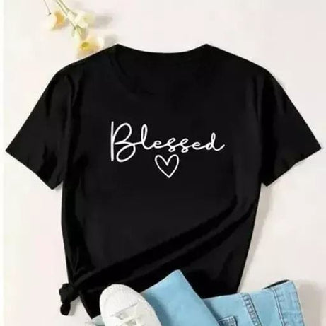 Blessed Heart Printed T-shirt for Women's - Oshi.pk - Buy & Sell Online