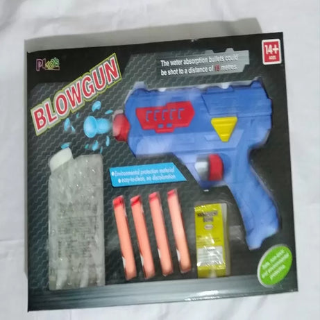 Blow Gun- with Rubber long shots+Water Absorbing Ball Shots-14+ years sports toy - Oshi.pk - Buy & Sell Online