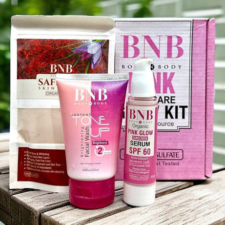 PACK OF 3 BNB Pink Glow Kit Tone One Up Facial Wash Saffron Face Mask Pink Glow - Oshi.pk - Buy & Sell Online