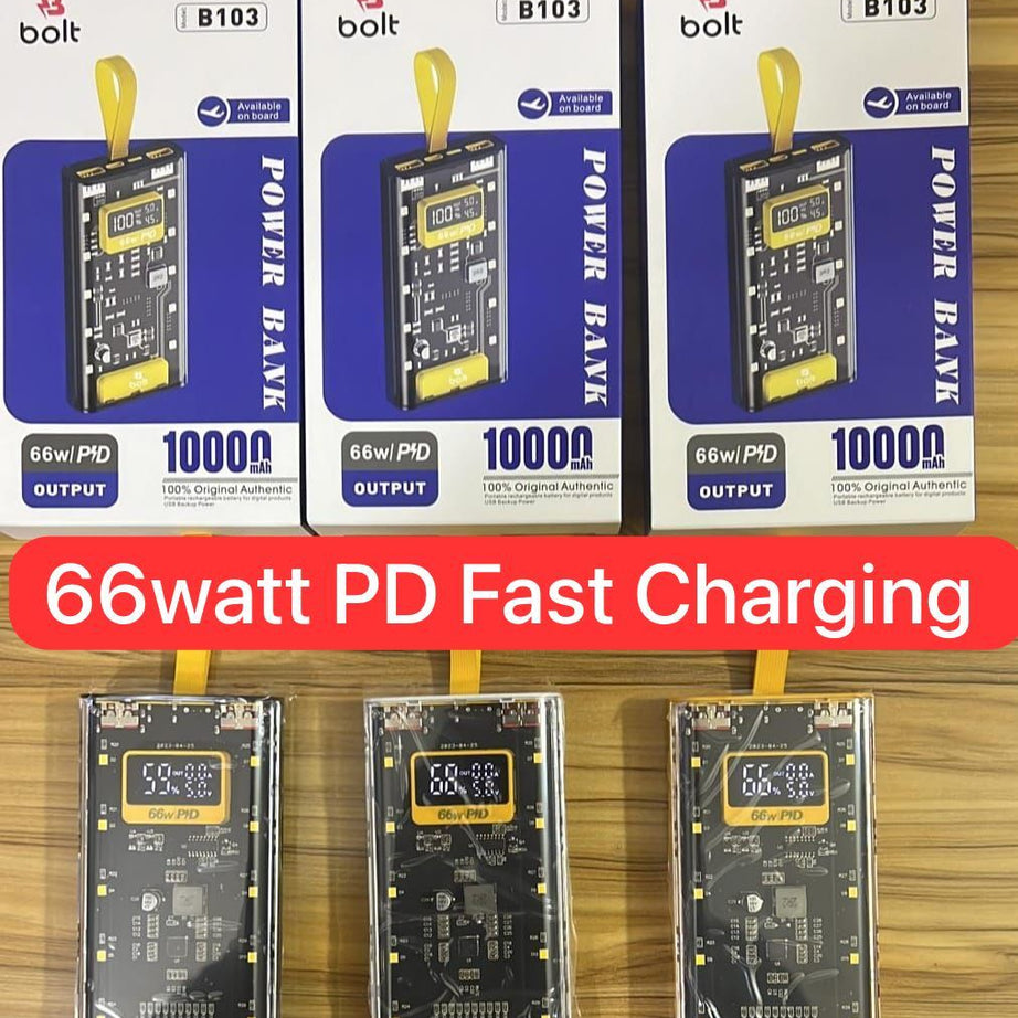 Bolt PowerBank B103 66watt PD Fast Charging Complete 10,000 mah - Oshi.pk - Buy & Sell Online