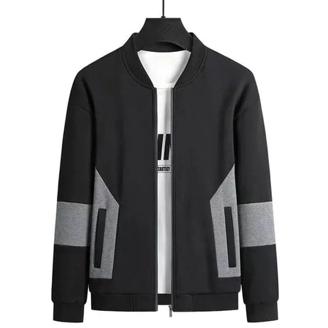 Bomber Neck Contrast Zipper Jacket