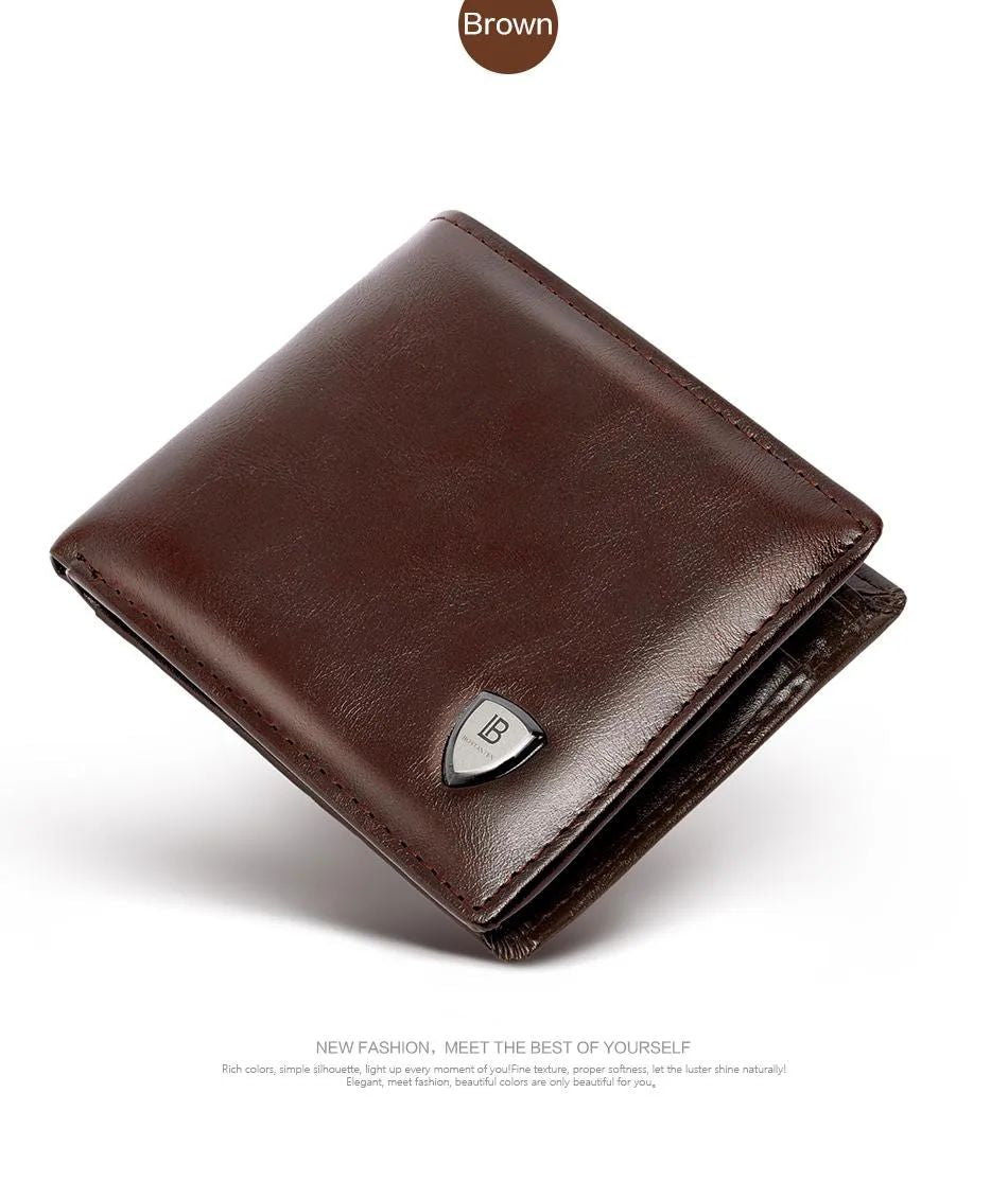 BOSTANTEN Men's PU Leather Tri-fold Wallet Clasp and Zipper Coin Purse Wallet For Men - Oshi.pk - Buy & Sell Online