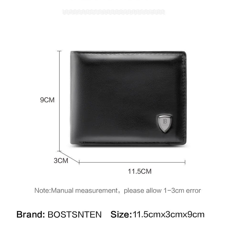 BOSTANTEN Men's PU Leather Tri-fold Wallet Clasp and Zipper Coin Purse Wallet For Men - Oshi.pk - Buy & Sell Online