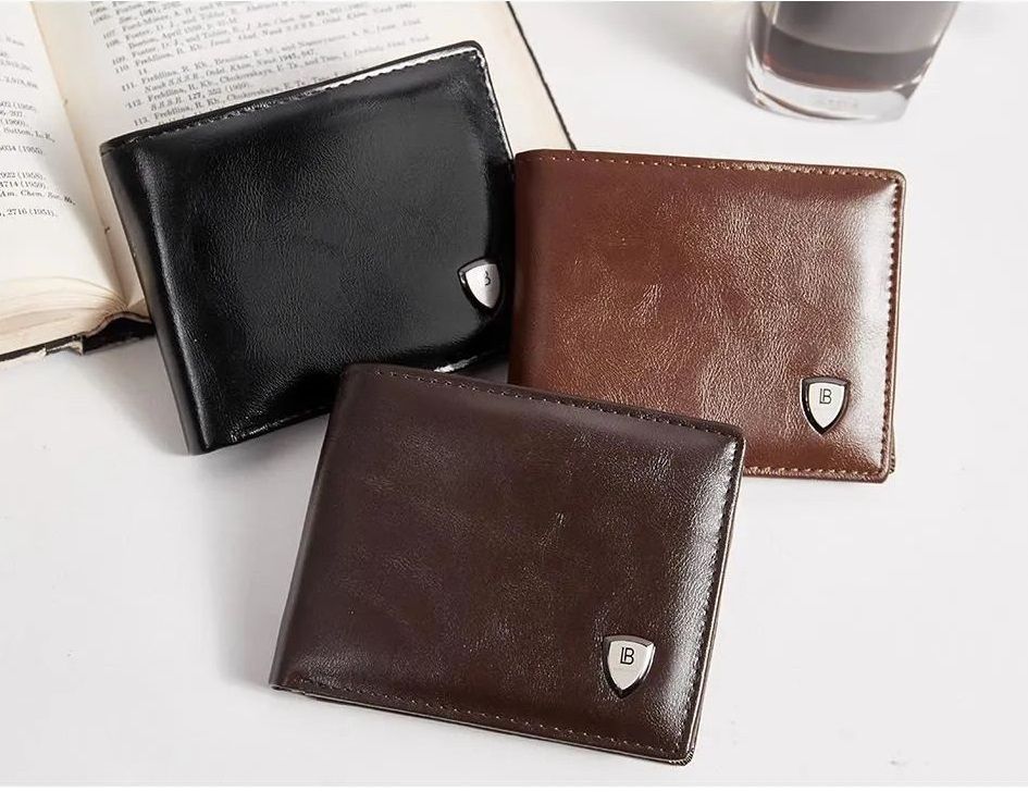 BOSTANTEN Men's PU Leather Tri-fold Wallet Clasp and Zipper Coin Purse Wallet For Men - Oshi.pk - Buy & Sell Online