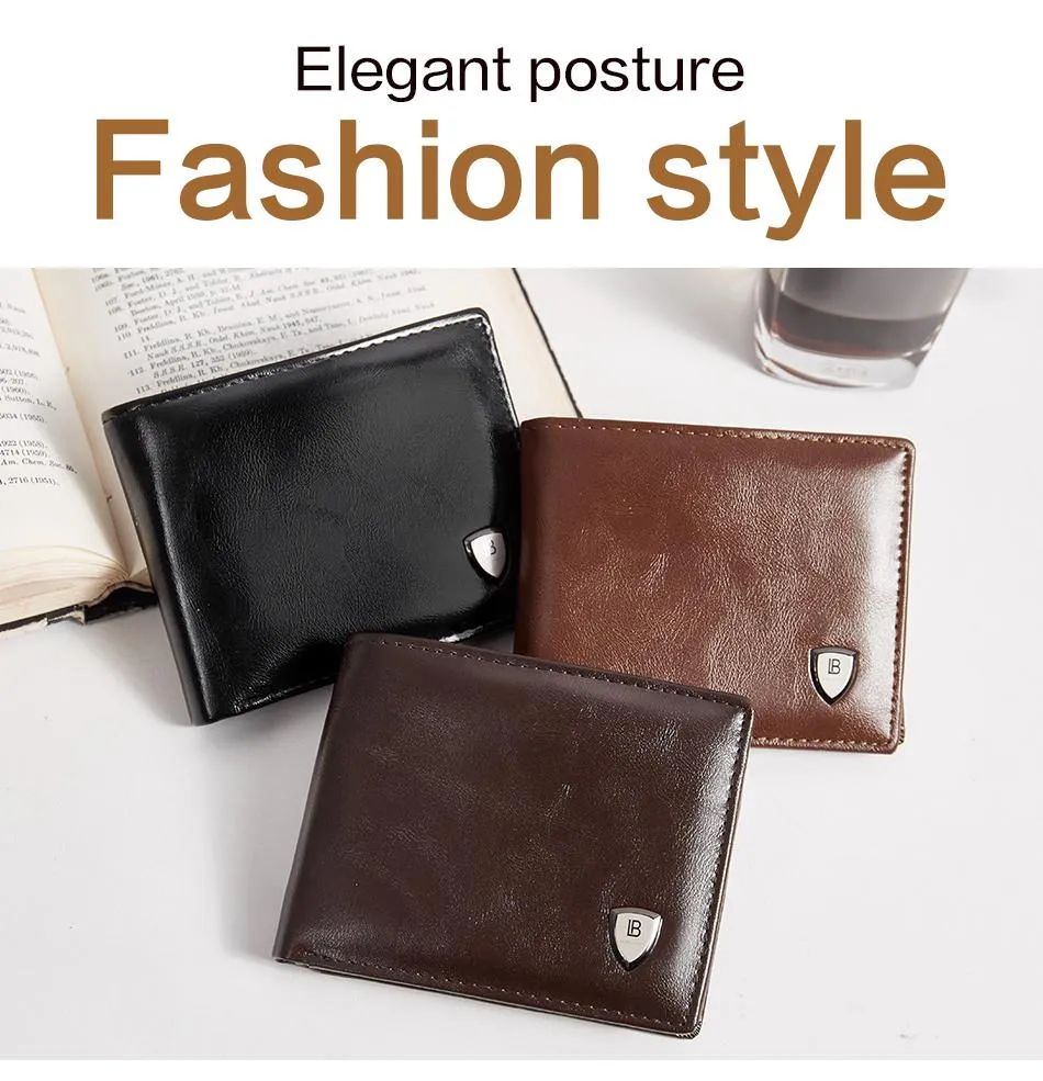 BOSTANTEN Men's PU Leather Tri-fold Wallet Clasp and Zipper Coin Purse Wallet For Men - Oshi.pk - Buy & Sell Online