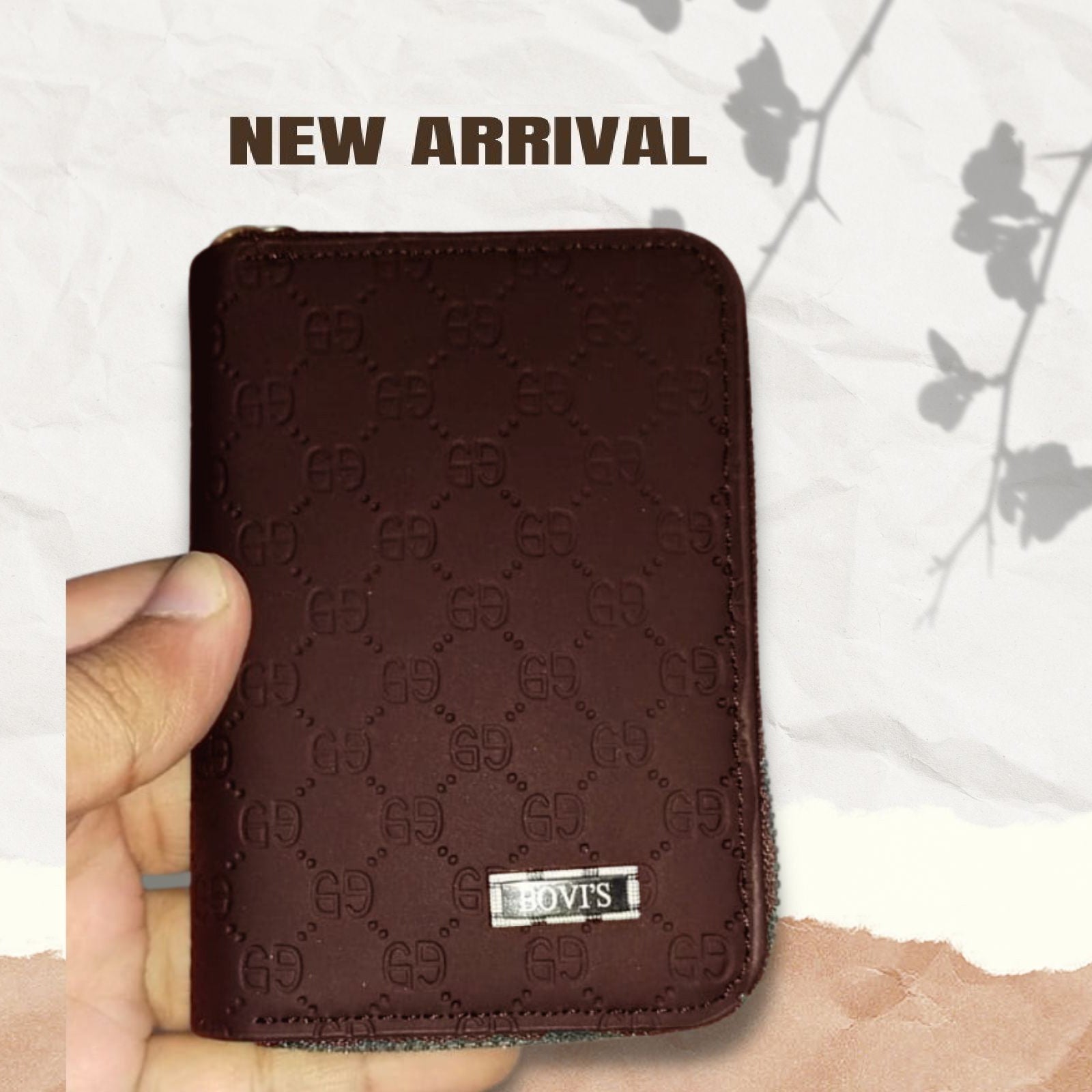 Bovi's Men's Genuine Leather Card Holder Storage Bags Blocking Zipper Thin Pocket - Oshi.pk - Buy & Sell Online