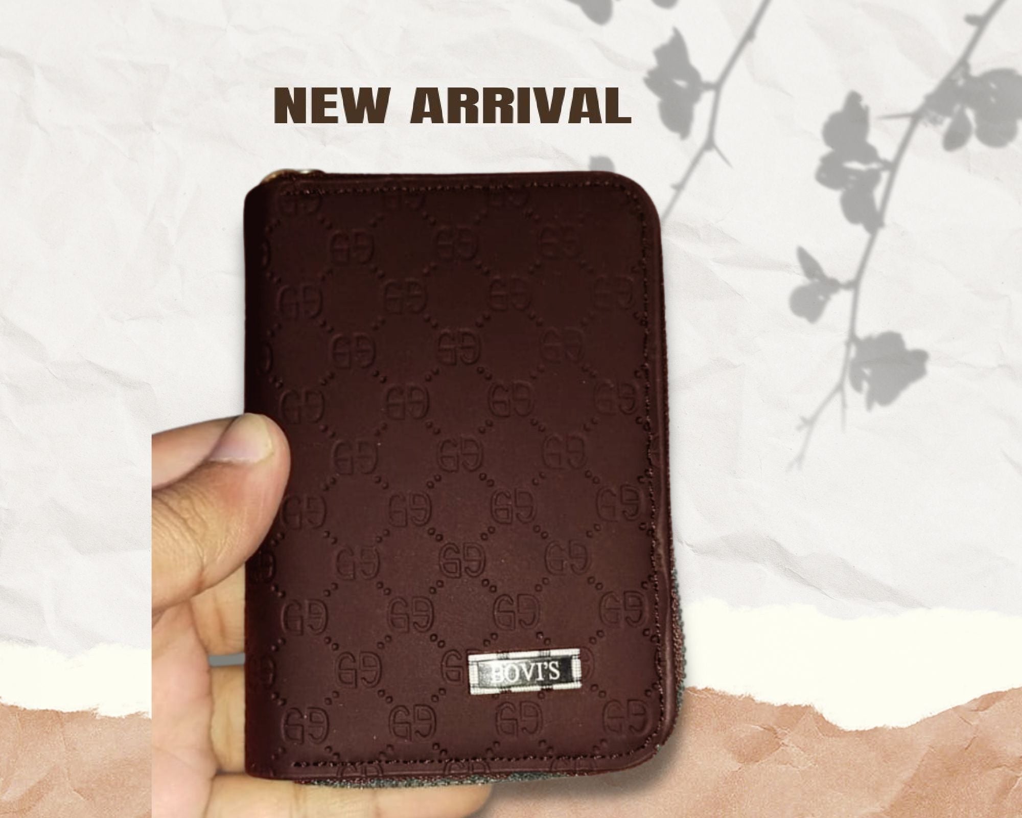 Bovi's Men's Genuine Leather Card Holder Storage Bags Blocking Zipper Thin Pocket - Oshi.pk - Buy & Sell Online