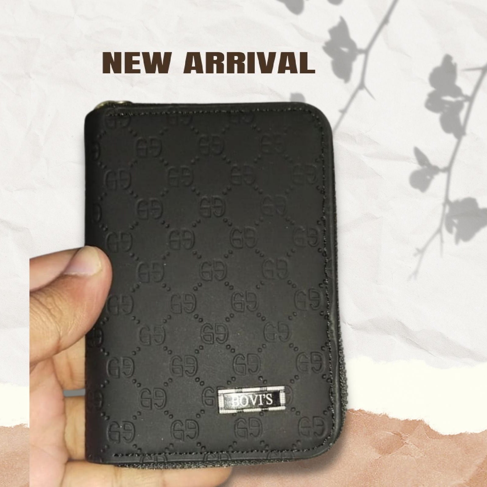 Bovi's Men's Genuine Leather Card Holder Storage Bags Blocking Zipper Thin Pocket - Oshi.pk - Buy & Sell Online