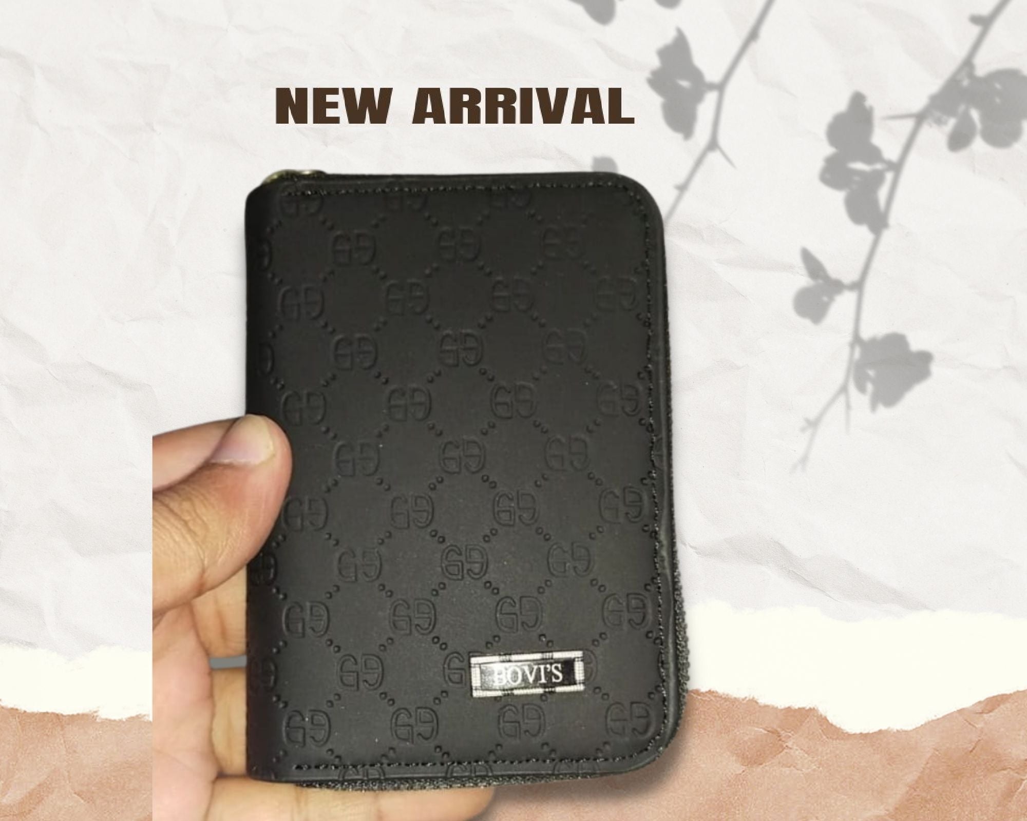 Bovi's Men's Genuine Leather Card Holder Storage Bags Blocking Zipper Thin Pocket - Oshi.pk - Buy & Sell Online