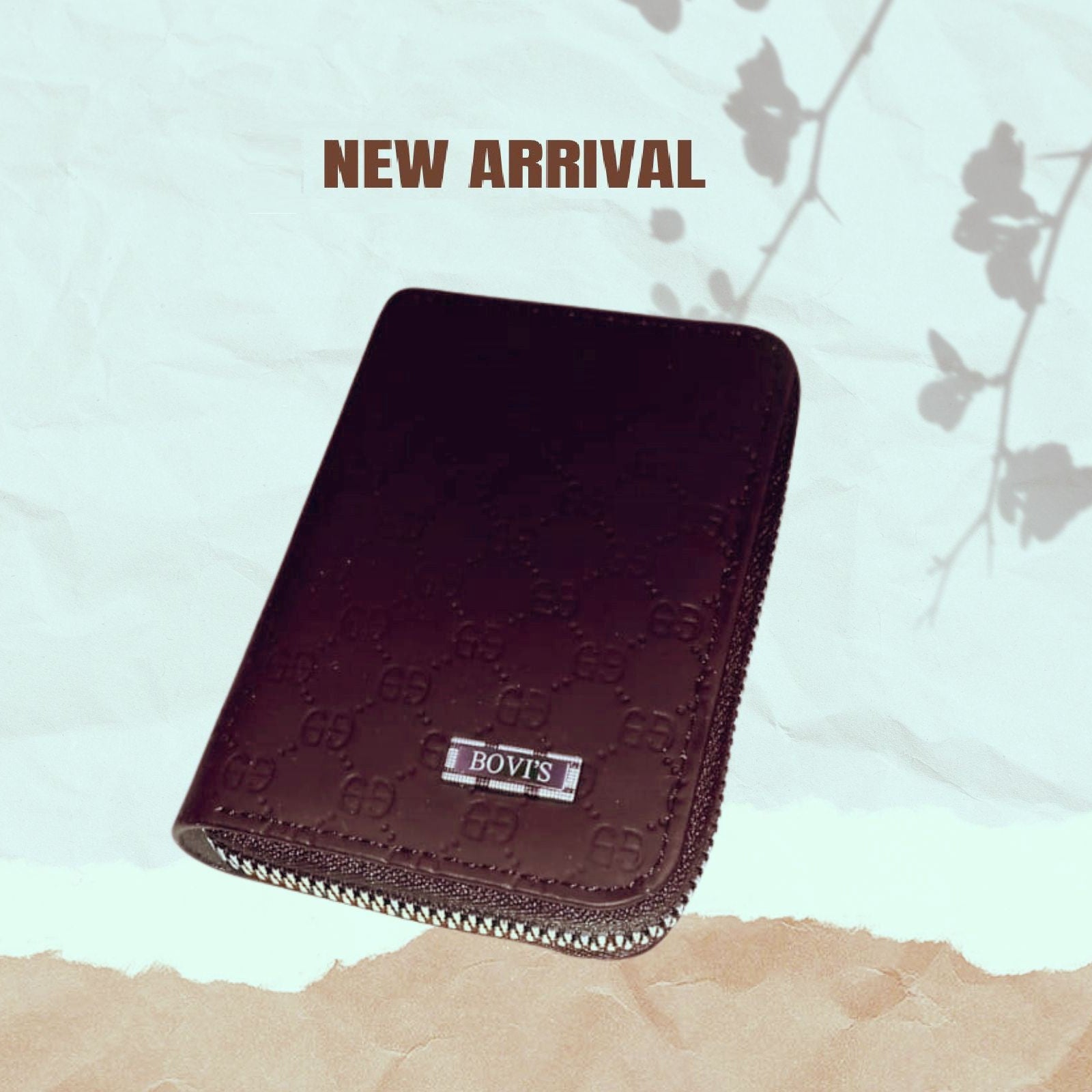 Bovi's Men's Genuine Leather Card Holder Storage Bags Blocking Zipper Thin Pocket - Oshi.pk - Buy & Sell Online