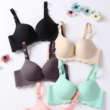 Women Sexy Solid Color Seamless Wavy Breathable Push Up Bra - Oshi.pk - Buy & Sell Online