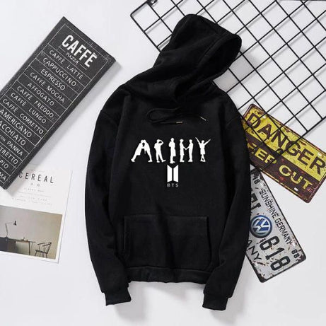 BTS Army Printed Fleece Full Sleeves Pull Over Hoodie - Oshi.pk - Buy & Sell Online