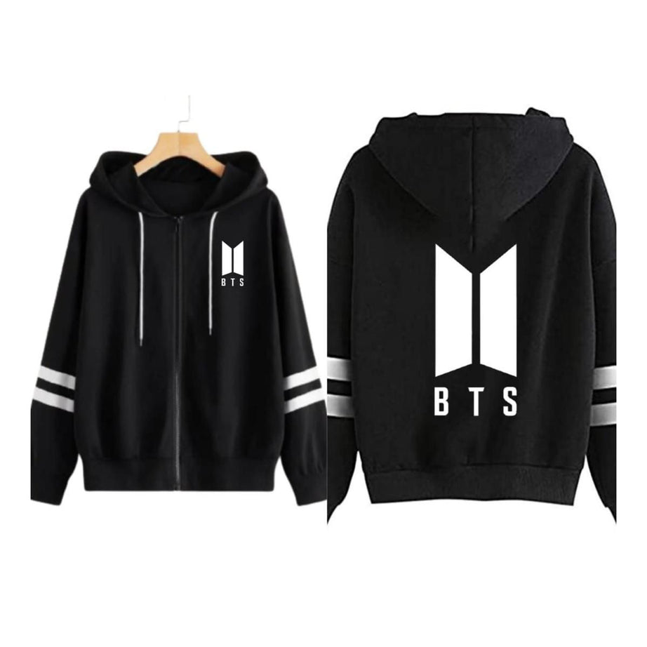 BTS Double Strip Pull Over Fleece Hoodies For Mens&Womens - Oshi.pk - Buy & Sell Online