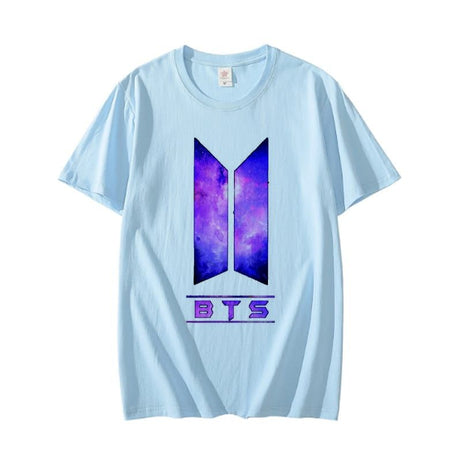 BTS New Design Printed Cotton Half Sleeves O Neck Blue T Shirt For Women - Oshi.pk - Buy & Sell Online