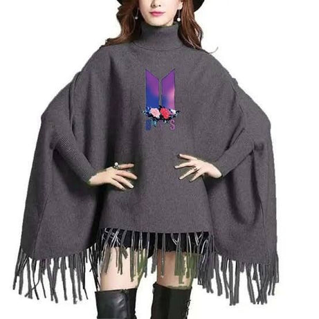 Multi Butterfly Printed Fleece Stylish Poncho For Women - Oshi.pk - Buy & Sell Online