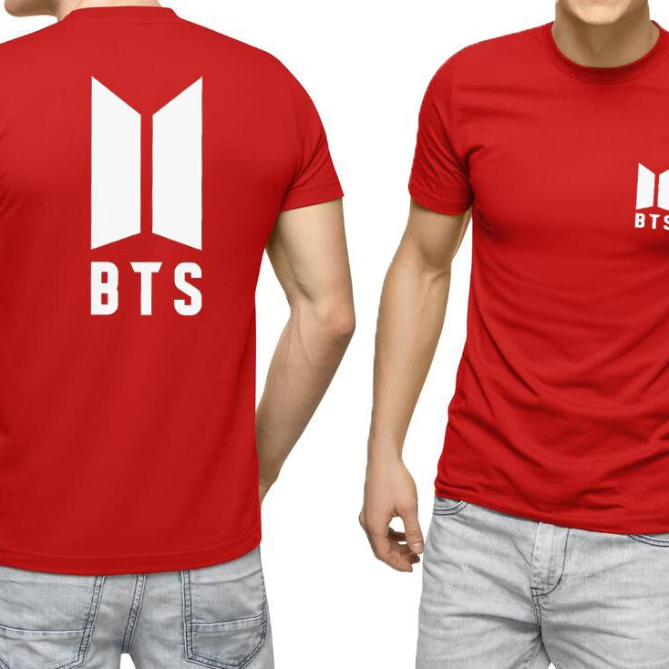 BTS Printed Red T-Shirt For Men's - Oshi.pk - Buy & Sell Online