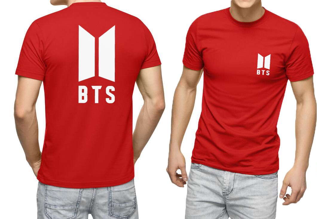 BTS Printed Red T-Shirt For Men's - Oshi.pk - Buy & Sell Online