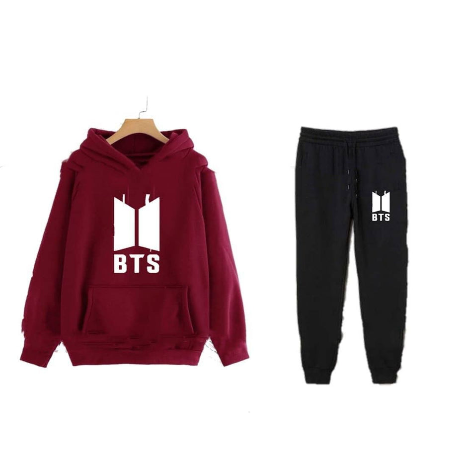 BTS Printed Winter Tracksuit With Warm Fleece Hoodie and Trouser For Women - Oshi.pk - Buy & Sell Online