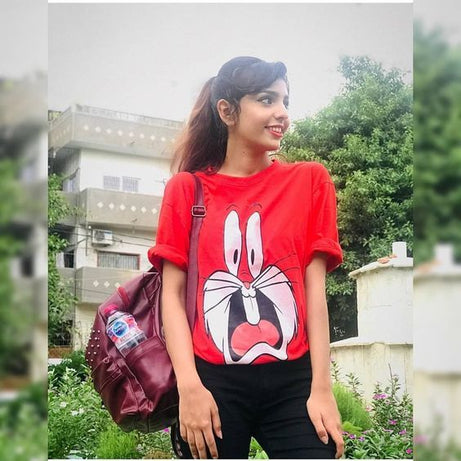 Bugs Bunny Printed Round Neck T Shirt - Red - Oshi.pk - Buy & Sell Online