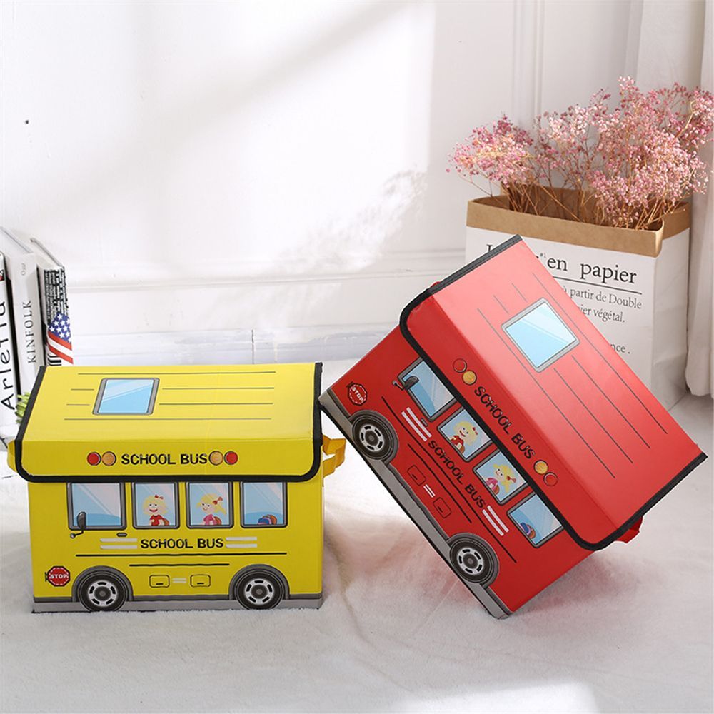 Bus Design Folding Storage Bins Quilt Basket Kid Toys Organizer Non Woven Storage Boxes Cabinet Wardrobe Storage Bags - Oshi.pk - Buy & Sell Online