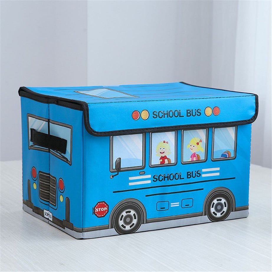 Bus Design Folding Storage Bins Quilt Basket Kid Toys Organizer Non Woven Storage Boxes Cabinet Wardrobe Storage Bags - Oshi.pk - Buy & Sell Online