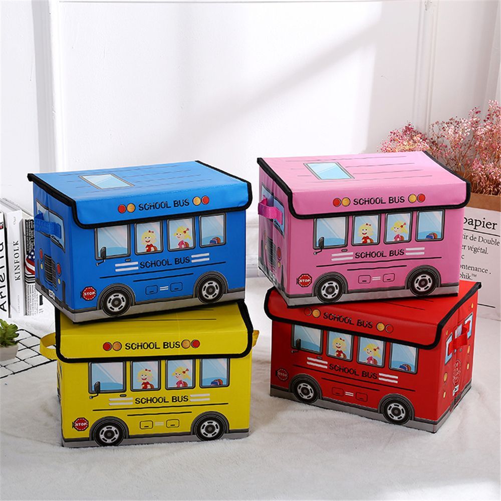 Bus Design Folding Storage Bins Quilt Basket Kid Toys Organizer Non Woven Storage Boxes Cabinet Wardrobe Storage Bags - Oshi.pk - Buy & Sell Online