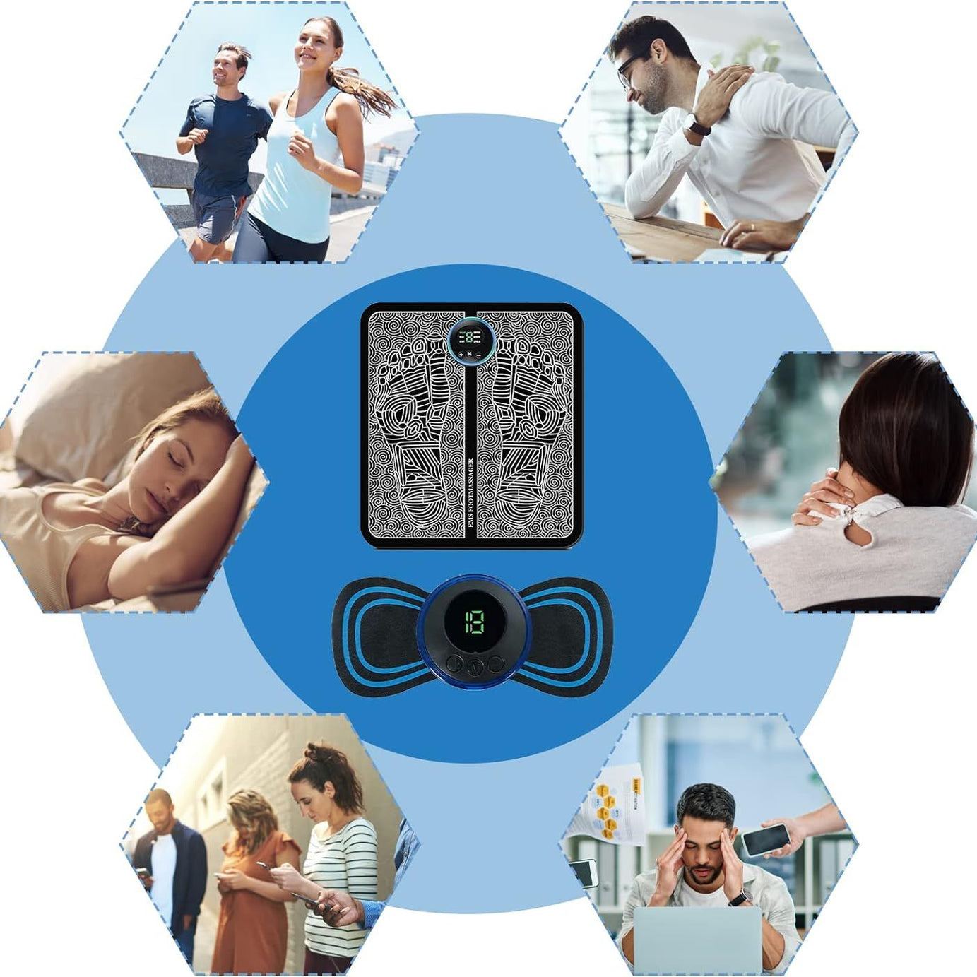 Buy 1 Ems Foot Massager Get 2 Mini Neck Massager Free (1 Foot Massager + 2 Neck Massager Free)