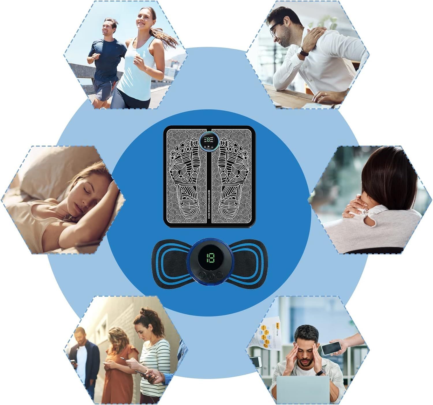 Buy 1 Ems Foot Massager Get 2 Mini Neck Massager Free (1 Foot Massager + 2 Neck Massager Free)