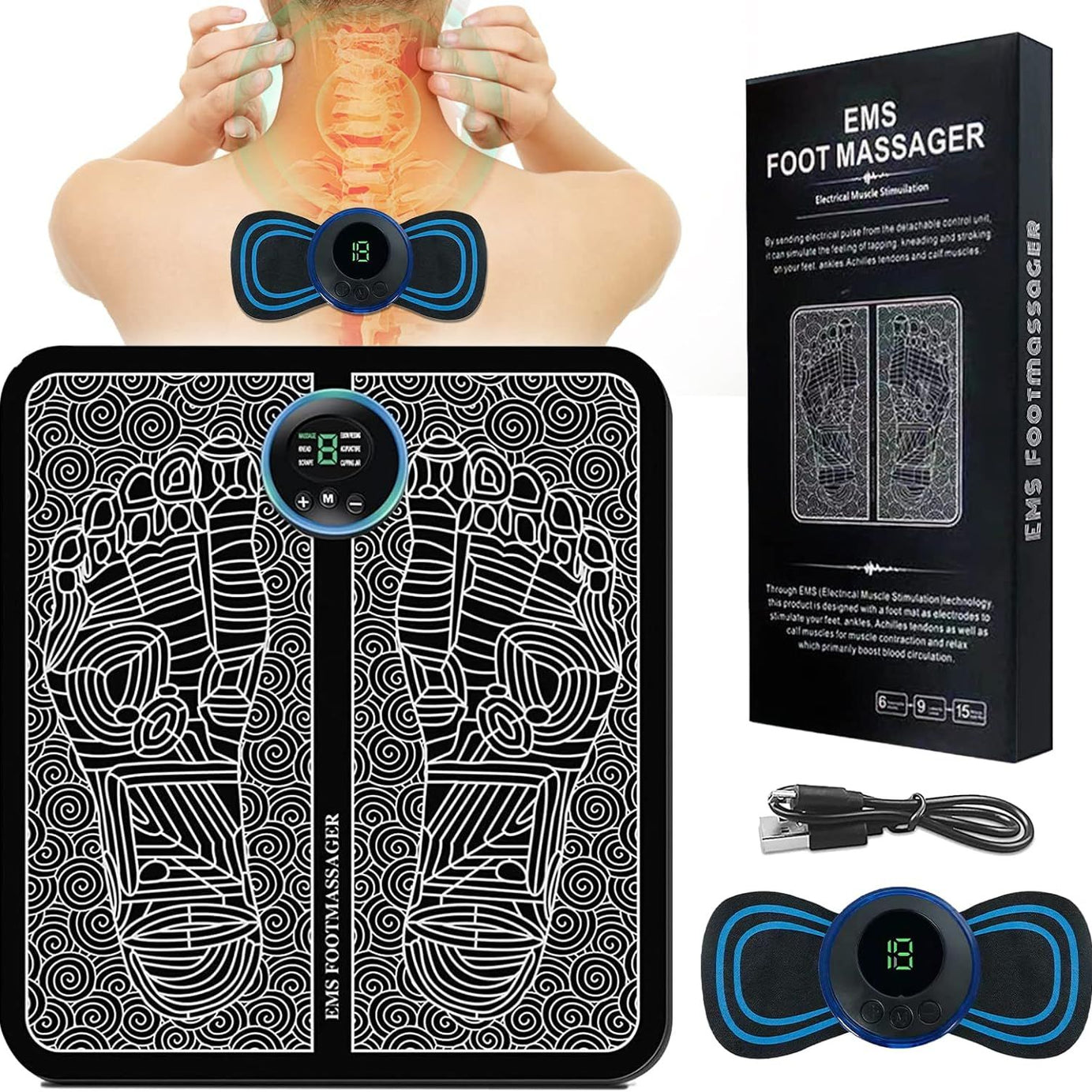 Buy 1 Ems Foot Massager Get 2 Mini Neck Massager Free (1 Foot Massager + 2 Neck Massager Free)