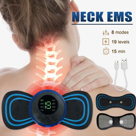 Buy 1 Get 1 Free Ems Mini Neck Massager Pain Relief Butterfly Men & Women