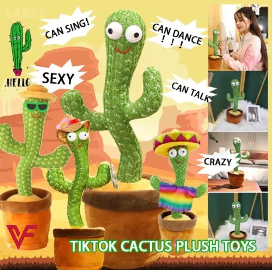 Cactus Funny Electronic Shaking Cactus Singing Dancing Cactus Cute Plush Toy Record Talk Stuffed Toy Cactus Doll With Music Children Stuffed Toy - Oshi.pk - Buy & Sell Online