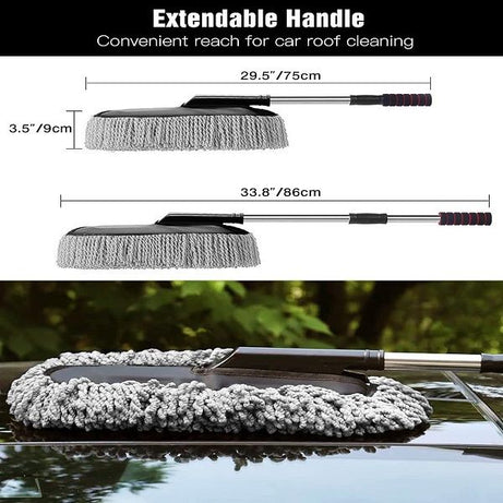 Car Duster Extendable Long Handle Microfiber Duster Exterior Scratch Free Car Cleaning Tool