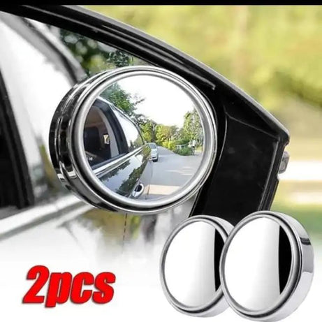 Car Round Mirror Original Glass Rear view Blind spot Side Mirror Wide angle 360 lens 2 pcs - Oshi.pk - Buy & Sell Online