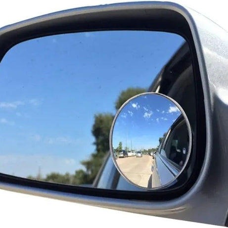 Car Round Mirror Original Glass Rear view Blind spot Side Mirror Wide angle 360 lens 2 pcs - Oshi.pk - Buy & Sell Online